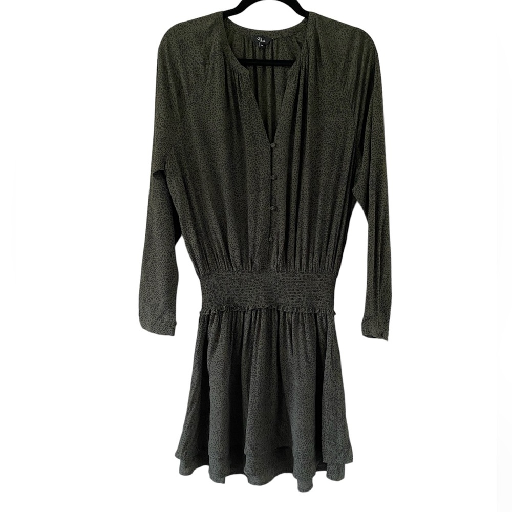 Rails Jasmine Olive Speckled Long sleeve Mini Dress Size Medium